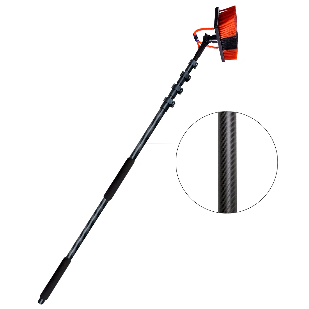 Solar Panel Cleaning Brush Water Fed Pole System Window Cleaning Washing Kit With 23ft Carbon Fibre Telescopic Pole