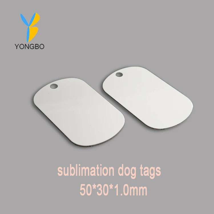 Custom Sublimation Blank Metal Dog Tag Printing Tag Necklace Aluminum Blank White Tag