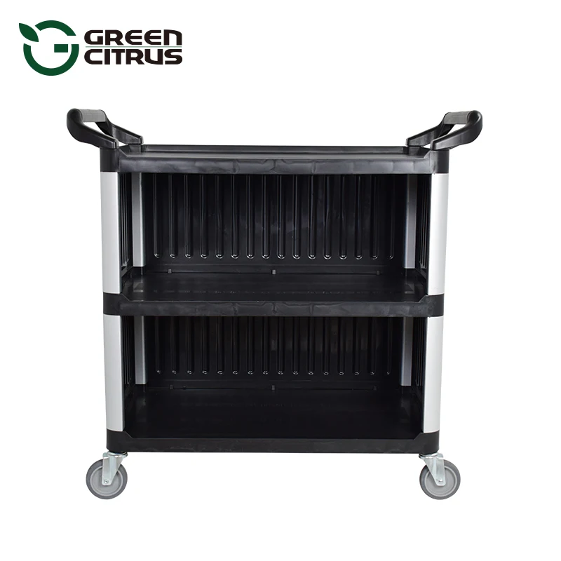 Hotel Restaurant Plate Collect Cleaning Trolley Plastic Utility Cart Wholesale