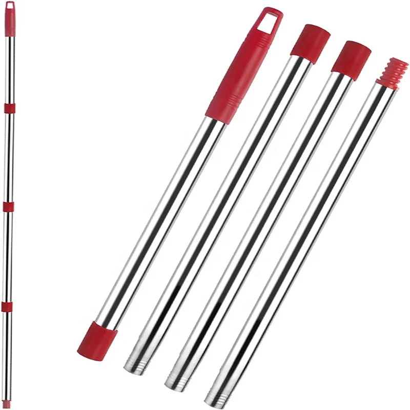 DTOPNIOR 4 Section 2.5 to 5 Foot Mop Replacement Stick Compatible with Triangle Spin Mop Handle