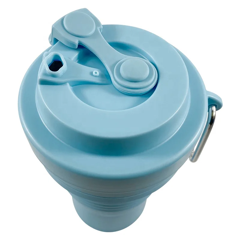 Multifunctional Grey Portable Food Grade Silicone Cup BPA Free Collapsible Travel Mug Reusable Folding Silicon Camping Mugs Cups
