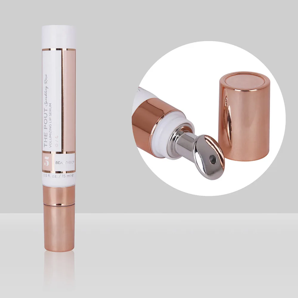  D19mm 20ml metal applicator empty Eye Cream cosmetic PE gloss soft plastic tube with zinc squeeze