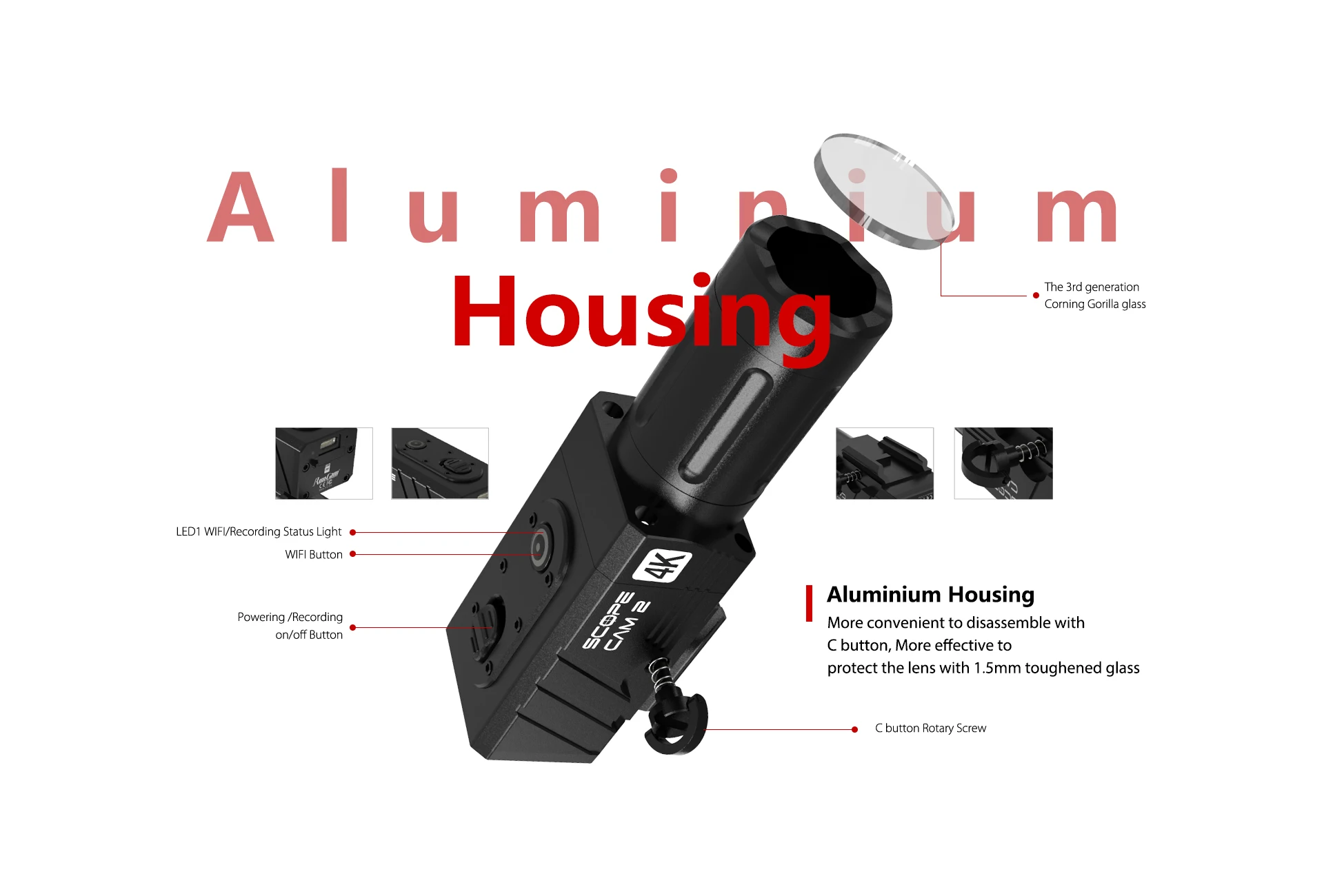 RunCam tactical ballistic video recorder water bomb recorder metal shell ScopeCam 2nd generation 4K