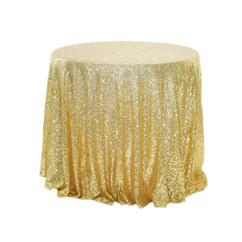 Wholesale Gold  luxury Sequin Tablecloths for Birthday Wedding Party Decor