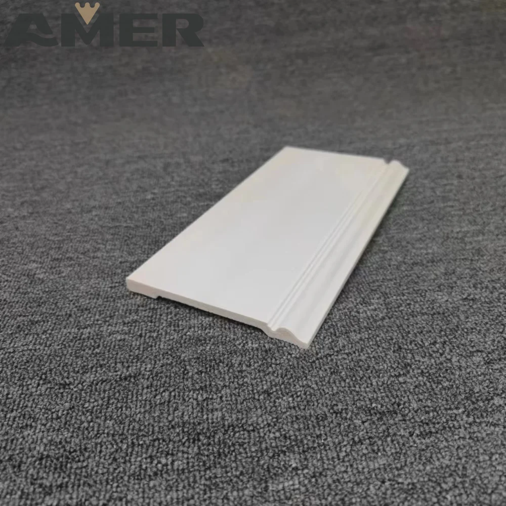 AMER Hot Sale Eco-Friendly Moisture-Proof Skirting Board with LED Light PVC Skirting Line