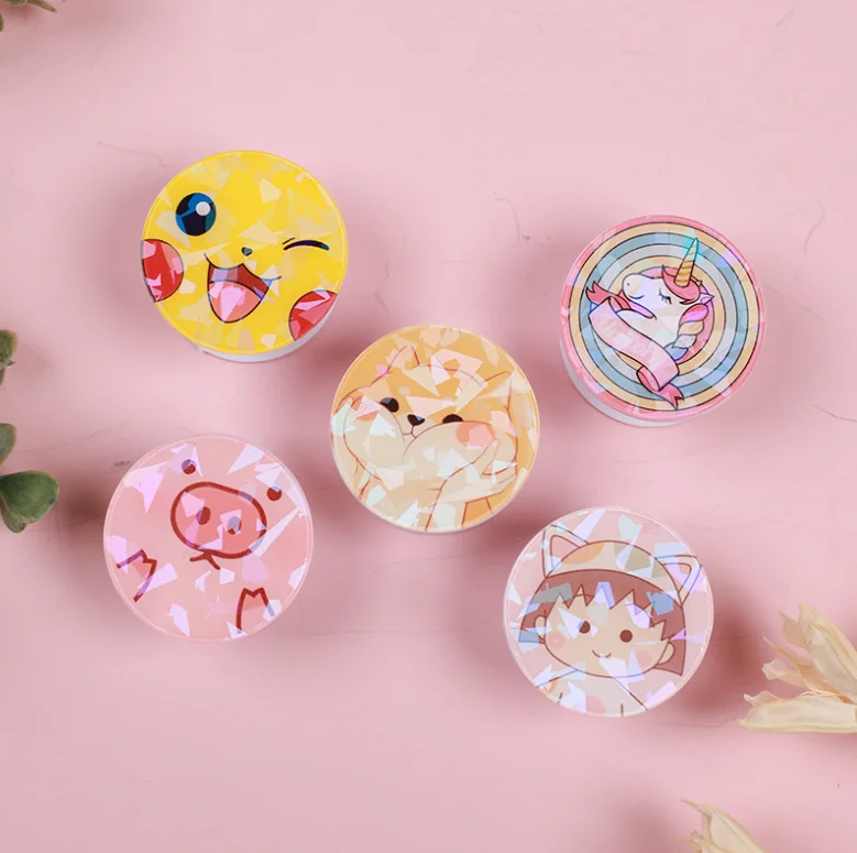 Wholesale Popings Socket Universal Phone Accessories Silicone Pvc Cute Cartoon Phone Holder Popular Phone Holder