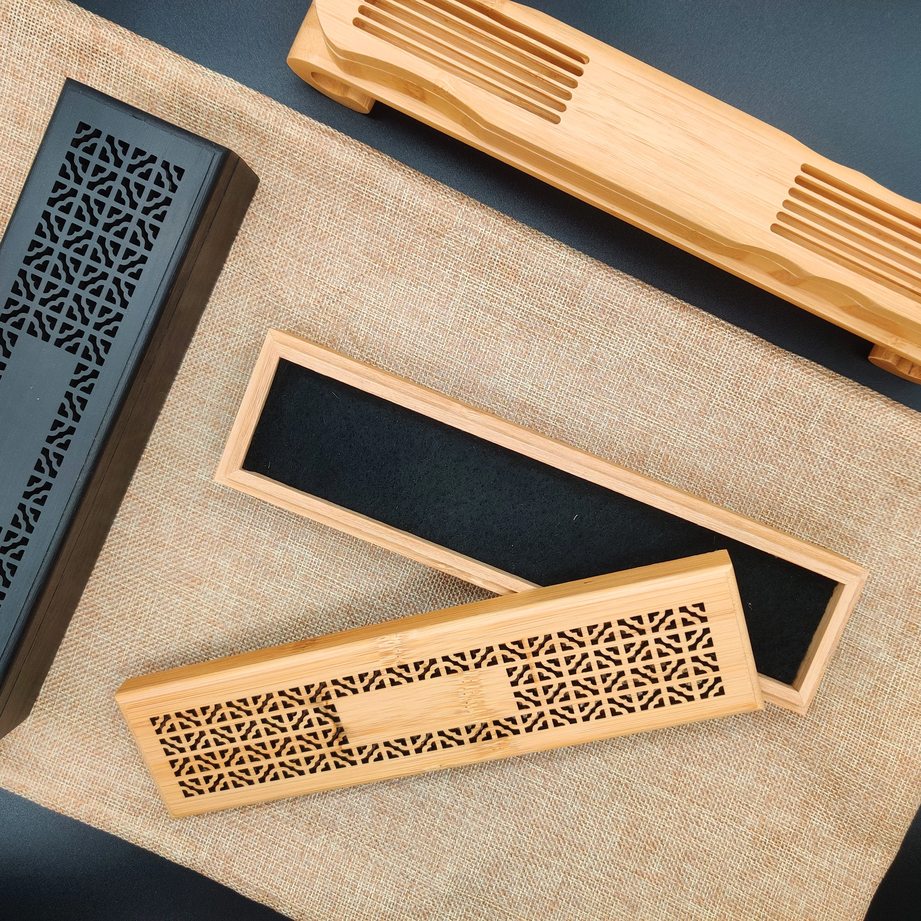 Buddhism Temple, room wood incense holder Incense box bamboo storage box