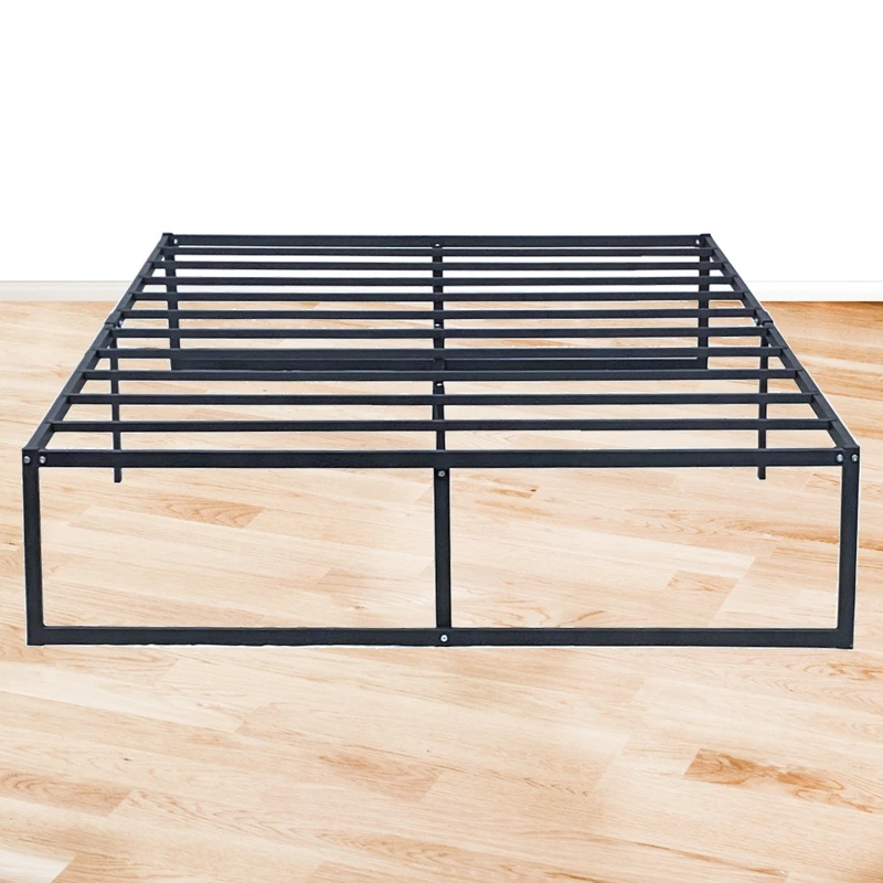 Queen Mattress Foundation 14 Inch Metal Bed Frame No Box Spring Needed  Sturdy Steel Slat Support