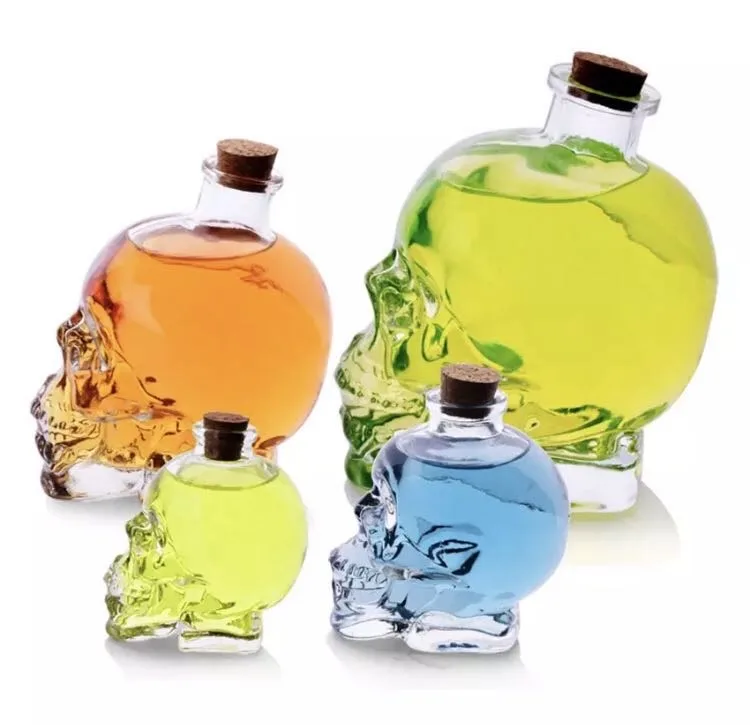 Glassware100ml 200ml 400ml 750ml Customize Empty Skull Bar Container Flint Packaging Glass Jars And Bottles For Liquor