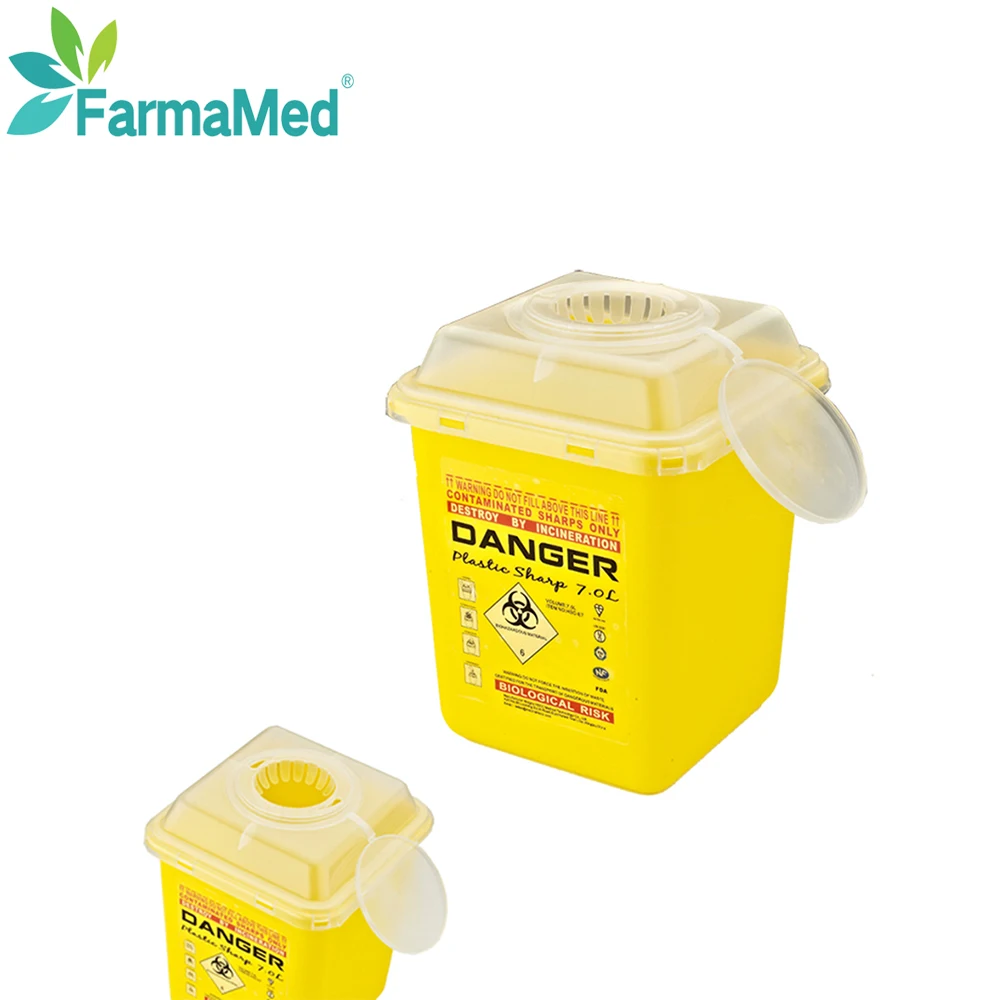 Medical sharp container boxes	plastic sharp container 3l sharp bin container