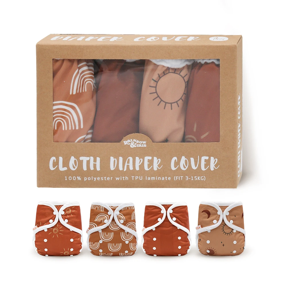 4 шт подарочных наборов ткань пеленки чехлы водонепроницаемый кружевные трусики на подгузник многоразовый моющийся регулируемые детские тканевые подгузники