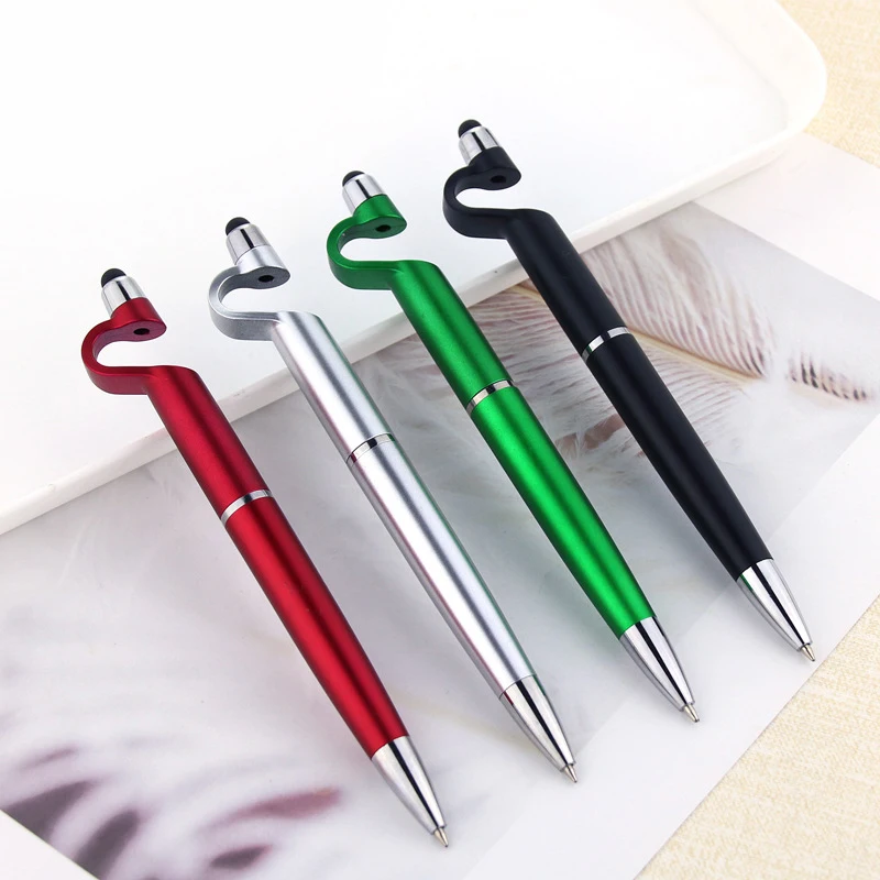 Promotional Blue Plastic Ball Pen Custom Logo phone holder touch screens pens for ipone ipad android phone