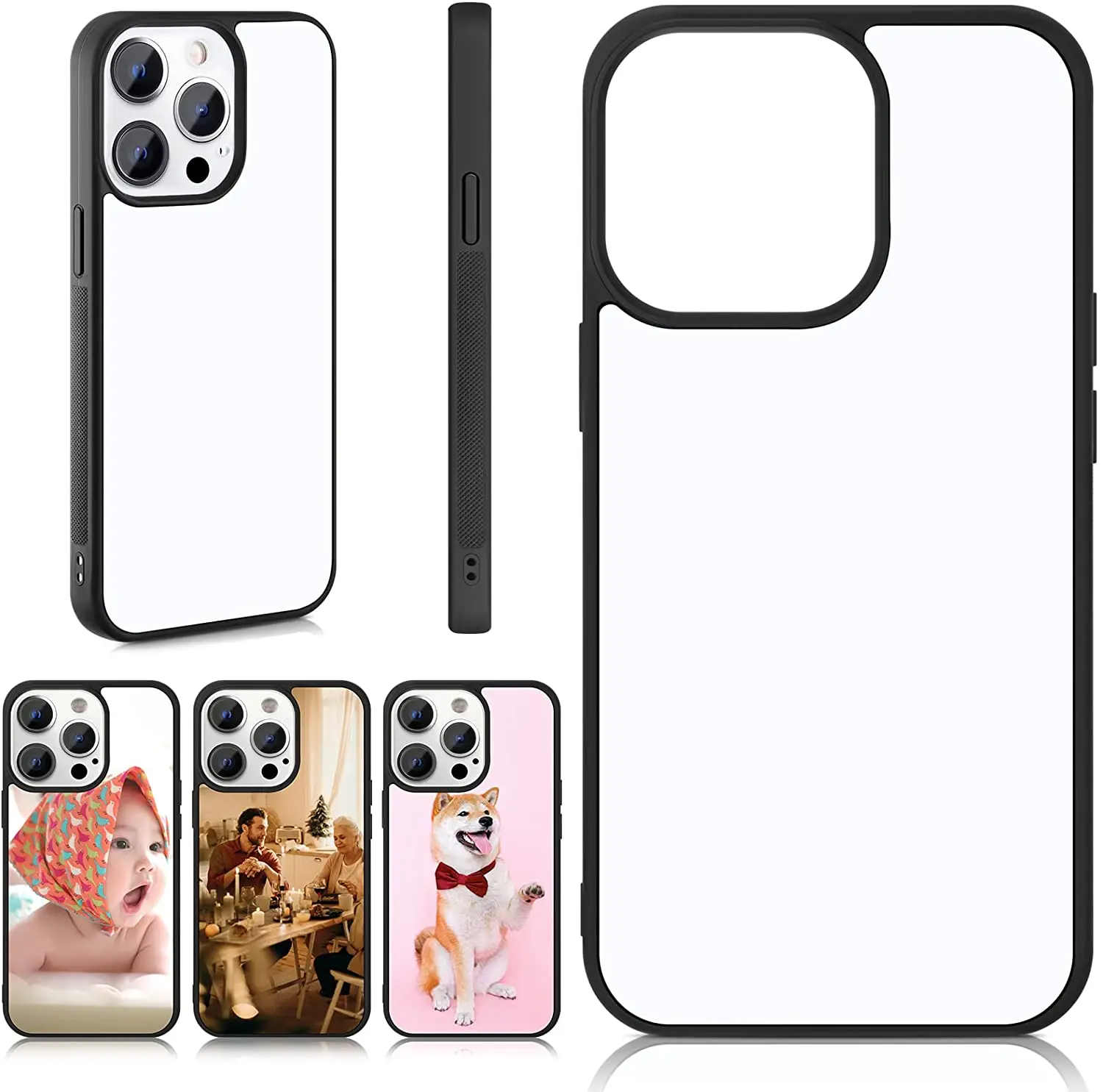 Full Edge Mobile Phone Case Sublimation Blank 2D Rubber TPU Cover For iPhone 13,12,Xs Max,Xr, 6+/7+/8+, 6/7/8