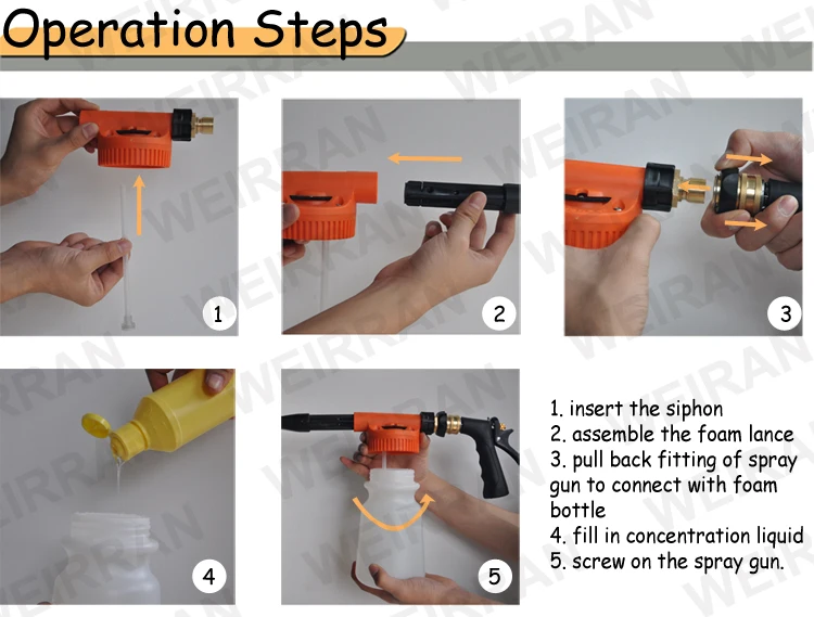 Car sprayer hose foam  sprayer multi-functional car wash foam gun with 960ML bottle present car  wash mitt