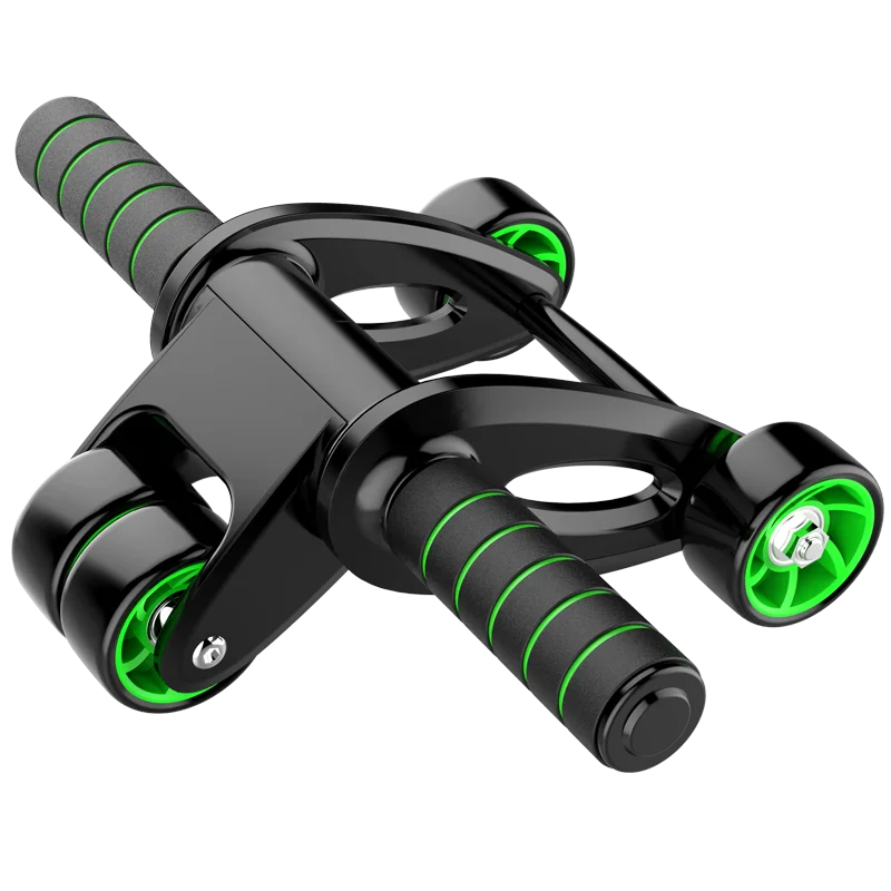 New design collapsible four wheels abdominal  ab wheel roller exercise set equipment