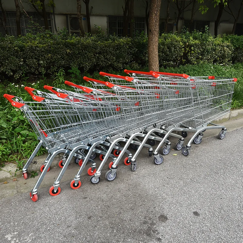  Factory Wholesale Hand Push Supermarket Metal Trolley Shopping Carts 4
