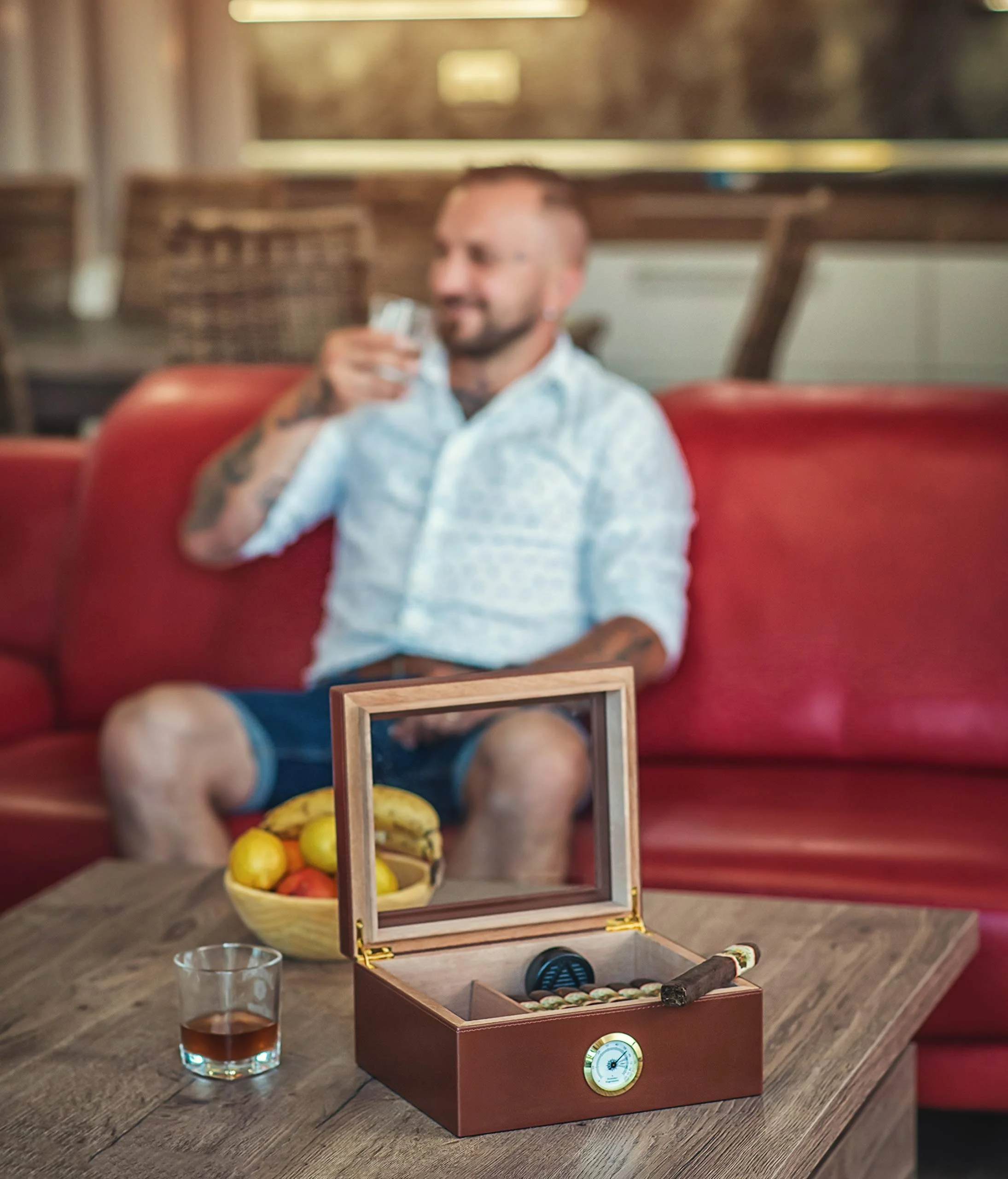 Деревянная прозрачная кожаная стеклянная коробка для сигар, коробка для сигар, подарки для сигар, хьюмидор для мужчин