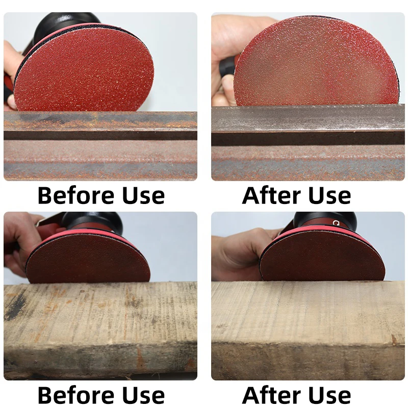 125mm orbital sanding discs abrasive sand disc Aluminum Oxide round E-weight Red Sandpaper 125mm Sanding Disc sand paper p120