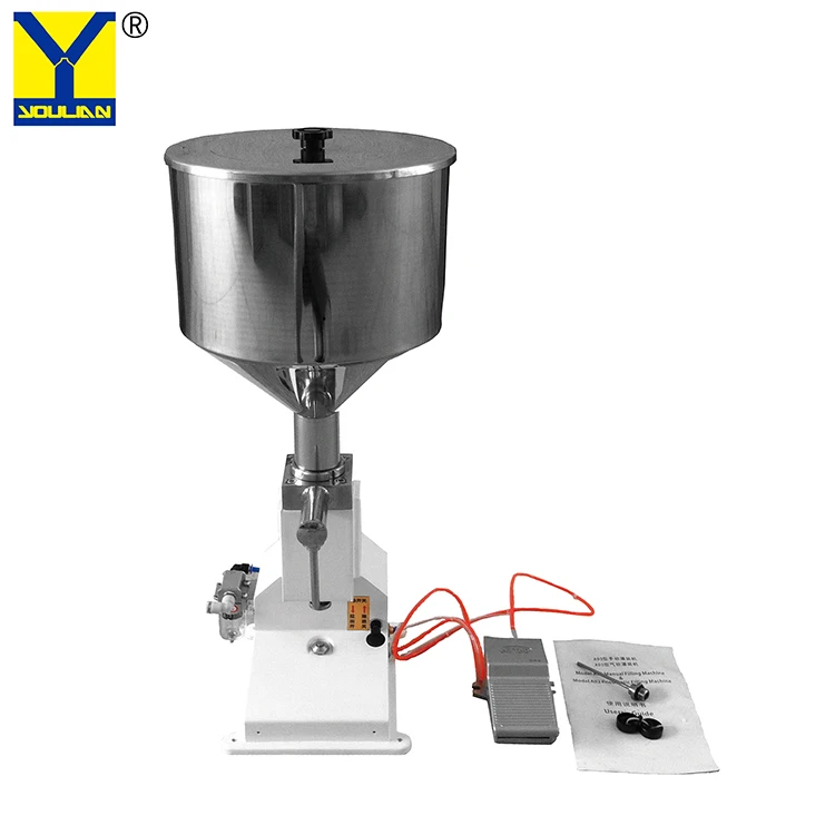 A02 Pneumatic 5-50ml Filler Machine Honey Jar Paste Sauce Shampoo Lotion Cream Bottle Filling Machine