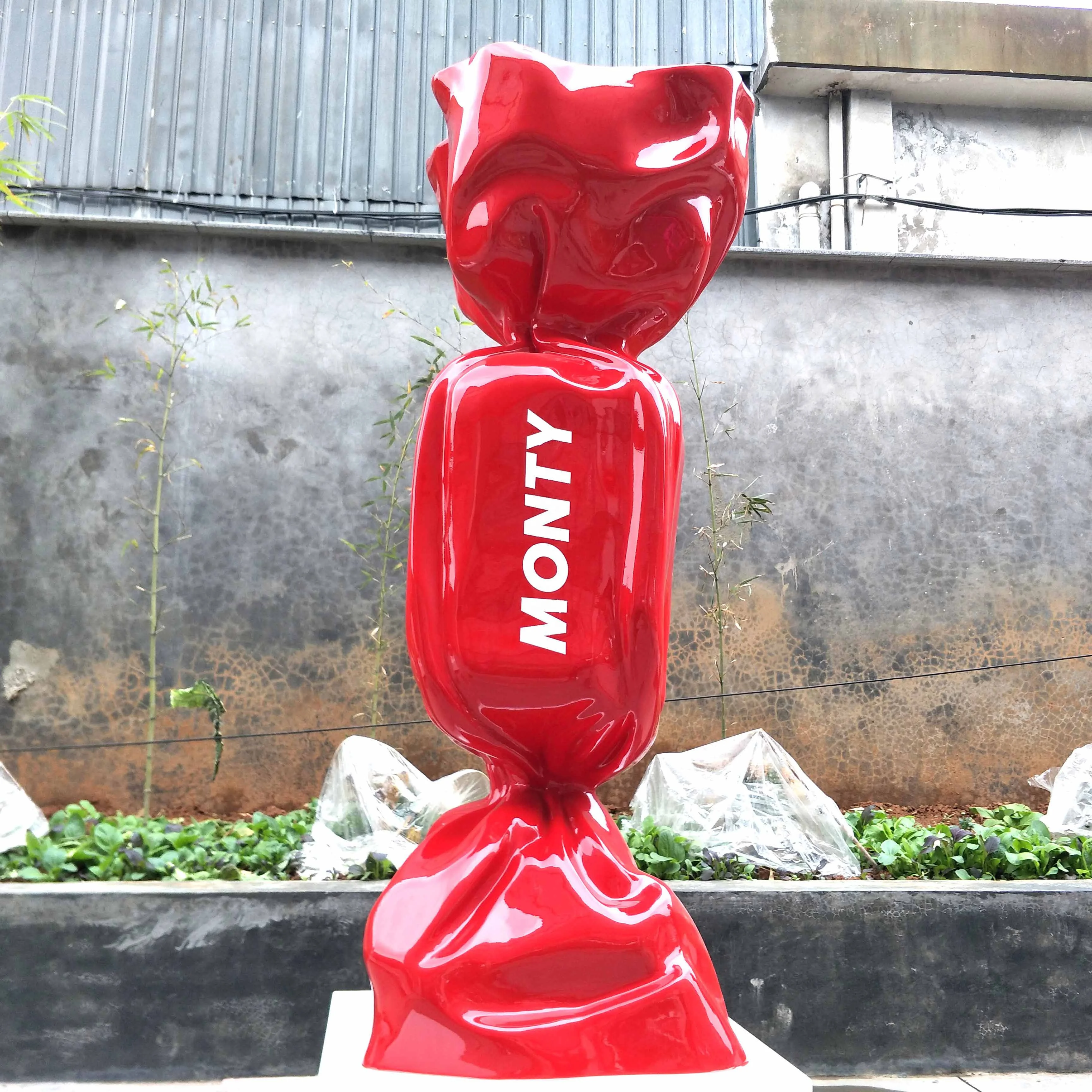 Modern art window display candy statue garden park landscape ornaments home yard Christmas decor resin fiberglass sculpture