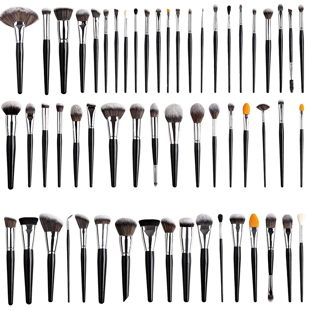 YRX D027 Cosmetic Black Makeup Brush Set Tool Natural Hair Foundation Eyeshadow brow MakeUp Brush Set Makeup Tools