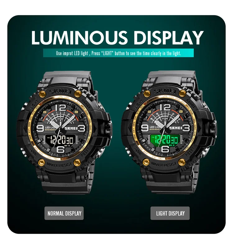 Hot selling 3time digital sports men wrist watch electronic wristwatches 5atm waterproof SKMEI 1617