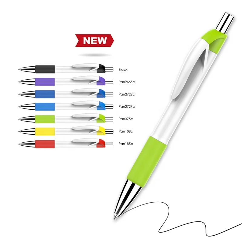cheap promotional ball point pen gifts Customized Logo better quality plastic Grip Click Balpen ballpoint writing pens