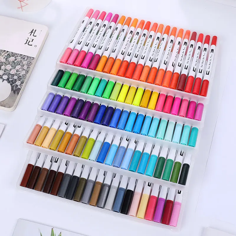 
48 double headed color marker pen neutral pen set, artist children painting art supplies 