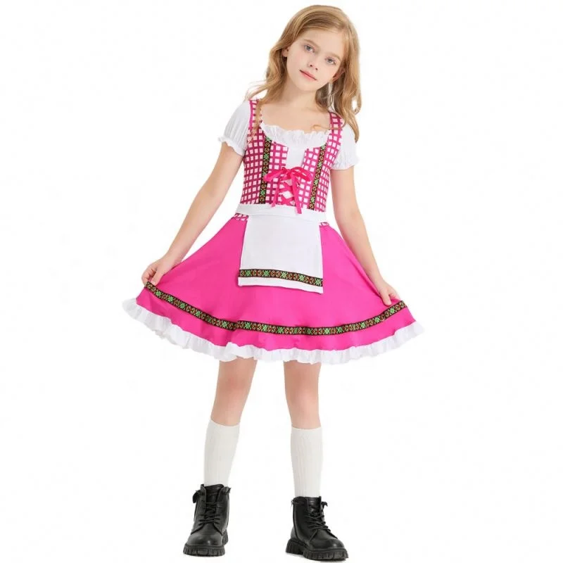 Kids oktoberfest costume german bavarian beer festival clothes children girls cosplay halloween carnival performance party dress