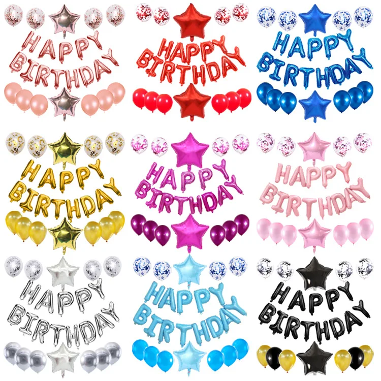 Birthday Letter Balloon Set 16 Inch Rose Gold Happy Birthday Balloons ballons party supplies decorations balloons set