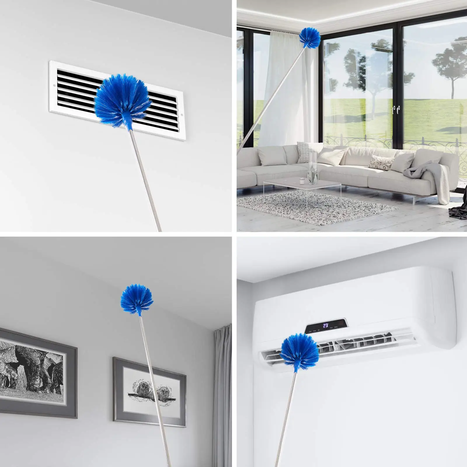 Cobweb cleaning ceiling cobweb cleaning brush Blue 2pcs/set Ceiling Fan Duster cobweb broom for ceiling clean