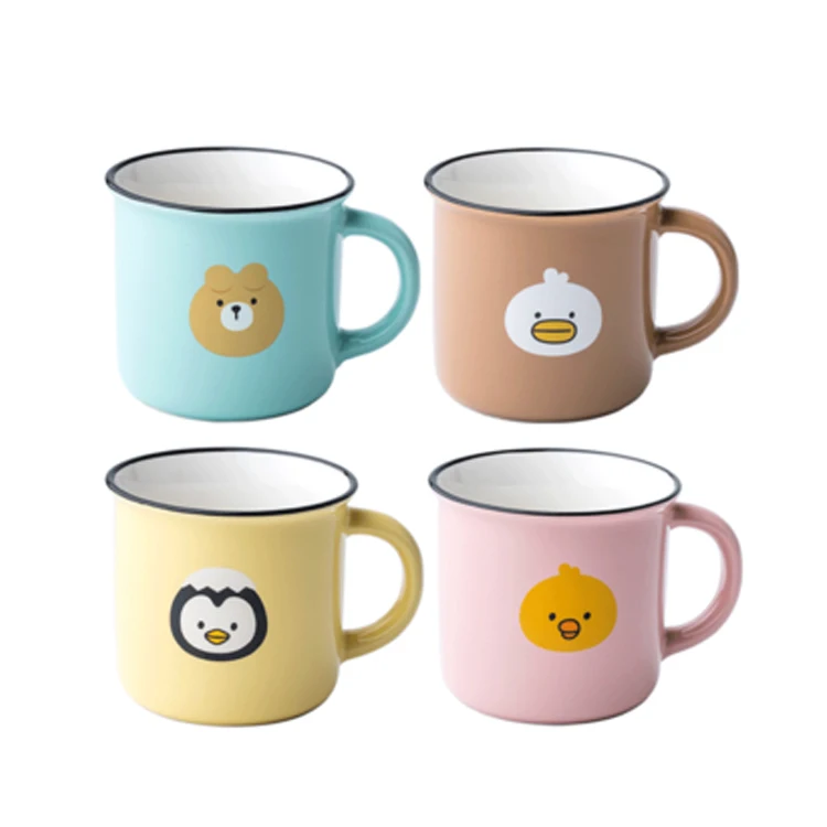 nostalgic style imitation enamel look pottery cup coffee milk ceramic enamel mug