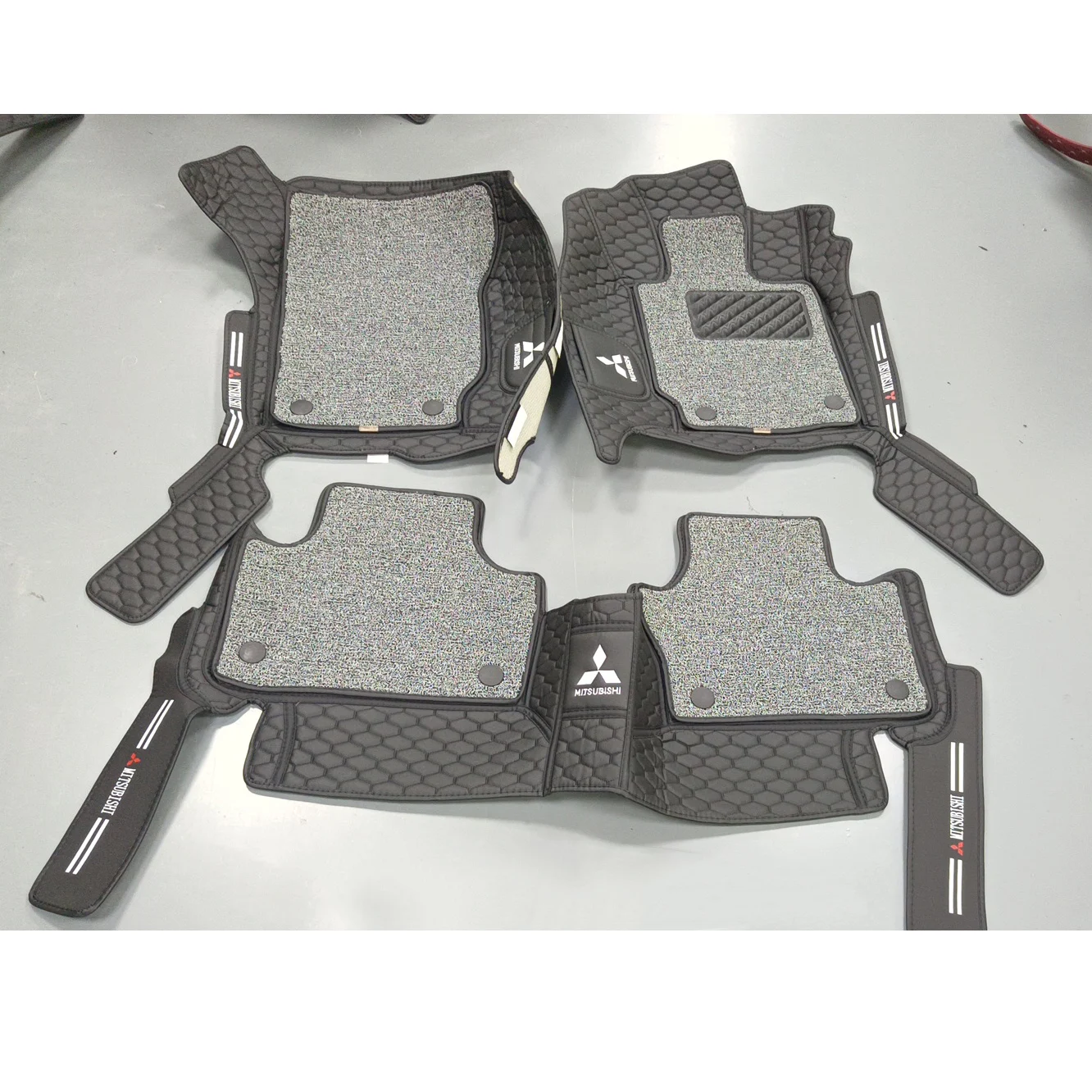 Muchkey Automotive Interior Car Foot Mat 5D Luxury Leather Wire Loop Car Mats Double Layer Car Floor Mats