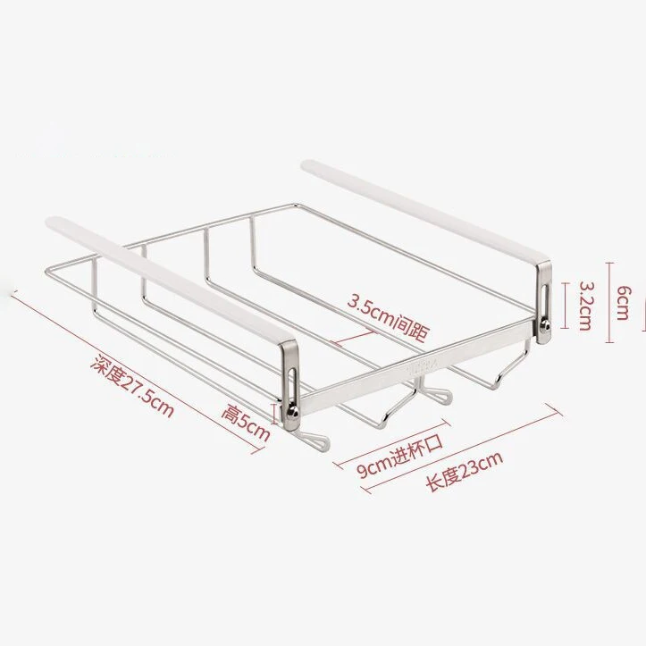 304 stainless steel cabinet no punch wine glass holder adjustable hanging wine glass organizer hanging cup holder shelf