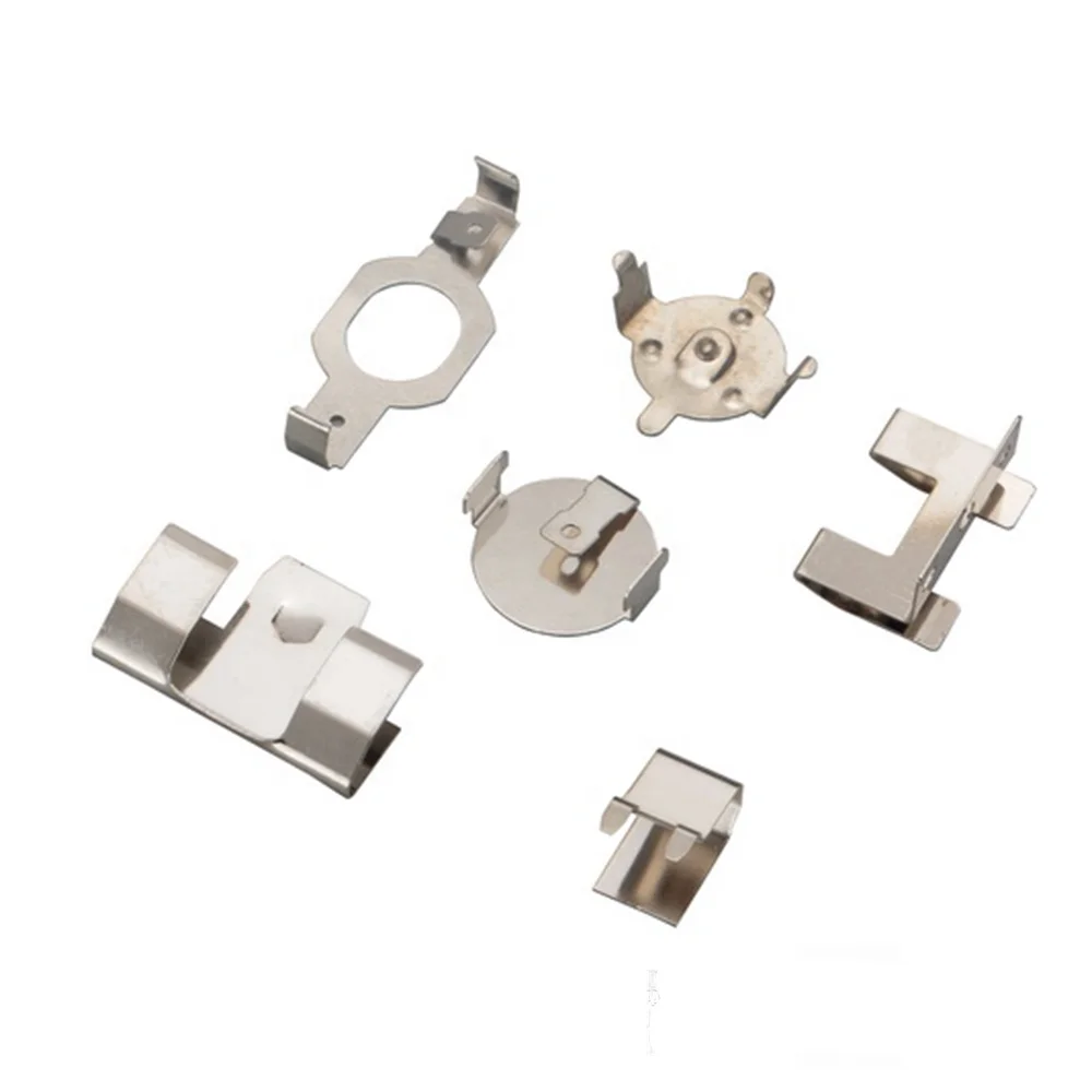 BOSI OEM Custom Brass Copper Steel Metal Battery Clip spring loaded contact Leaf Spring Electrical Contact to PCB