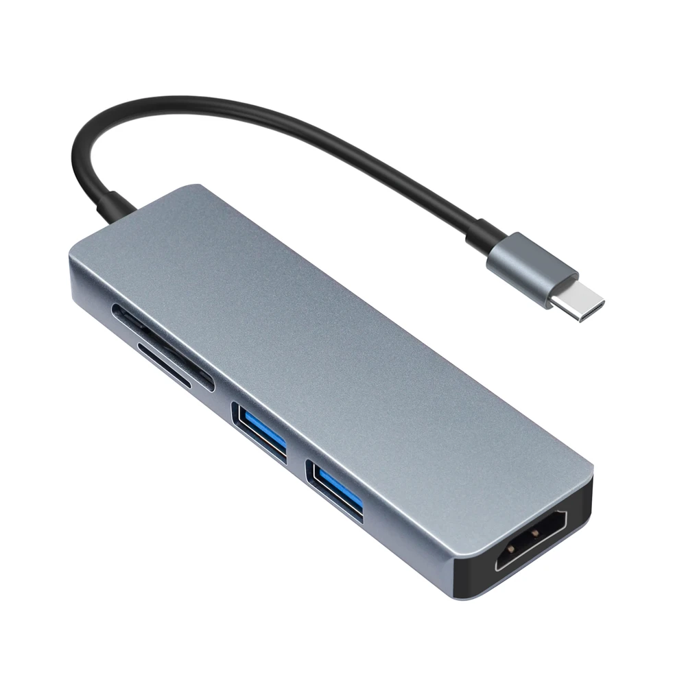 Mirascreen USB C Dongle, 5-in-1 Premium USB C Hub Multiport Adapter with 4K h-dmi, USB, SD & TF Card Slot