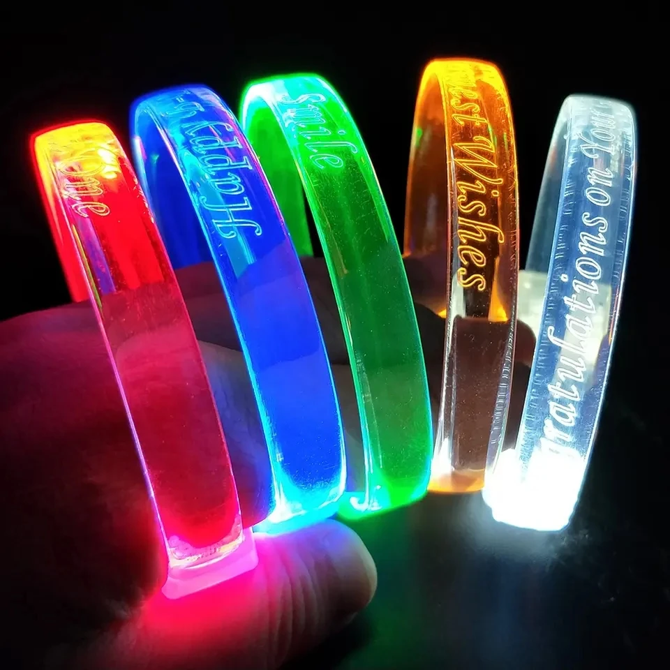 Custom LED Sound Music Control Flashing Wristband Light up Led Bracelet