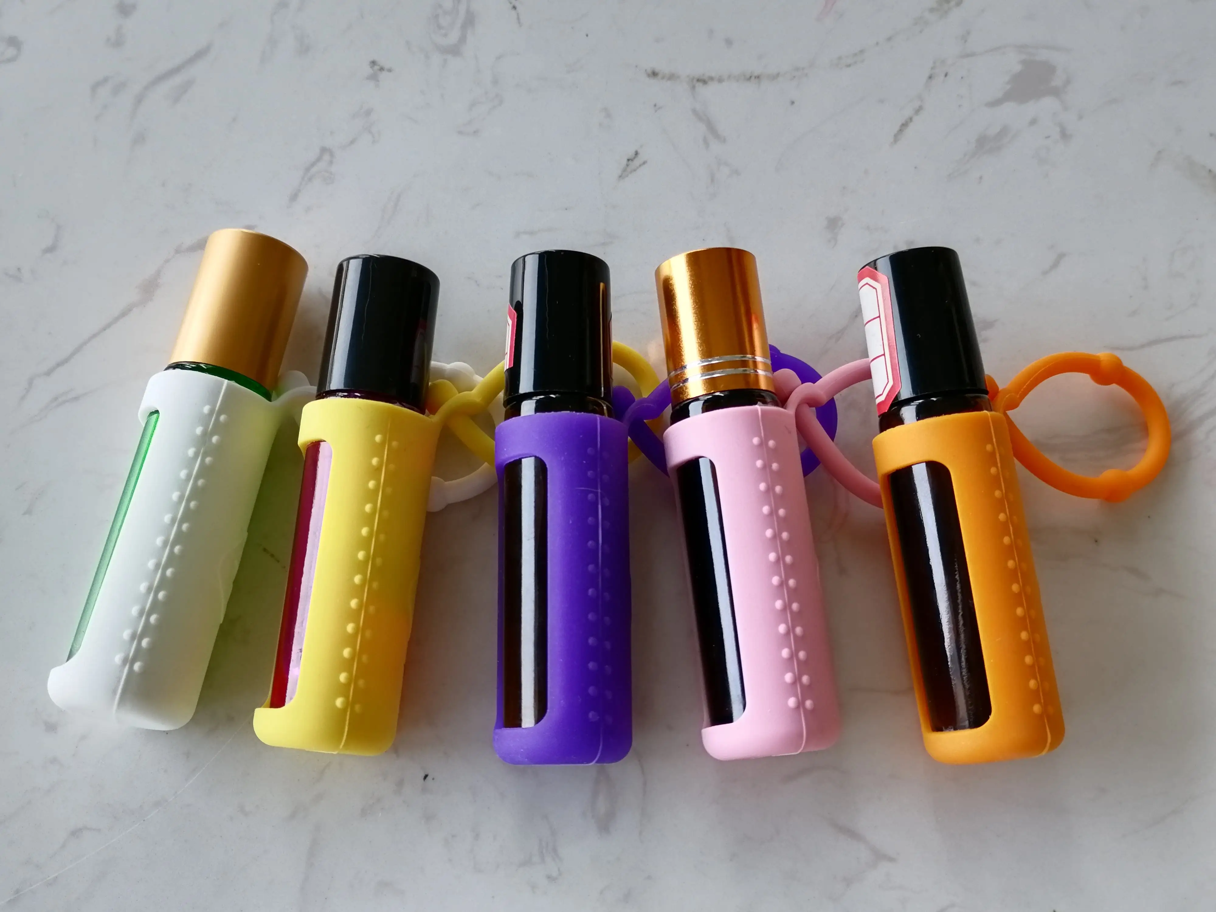 custom Protect cover silicone perfume Protective Glass Bottle sleeves for essential oil 1ml 10ml bottle