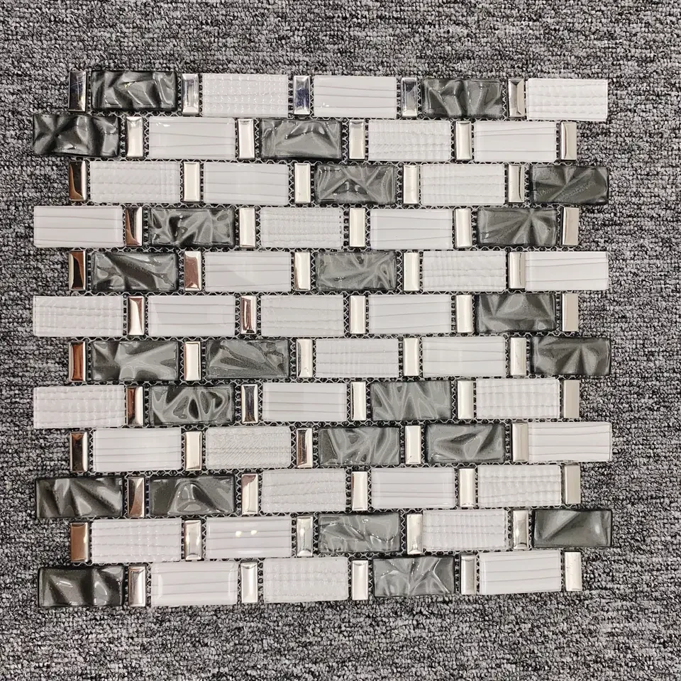 Factory High Quality Tile Waterjet Marble Mosaic Tile Kitchen Decorative Glass Mosaic