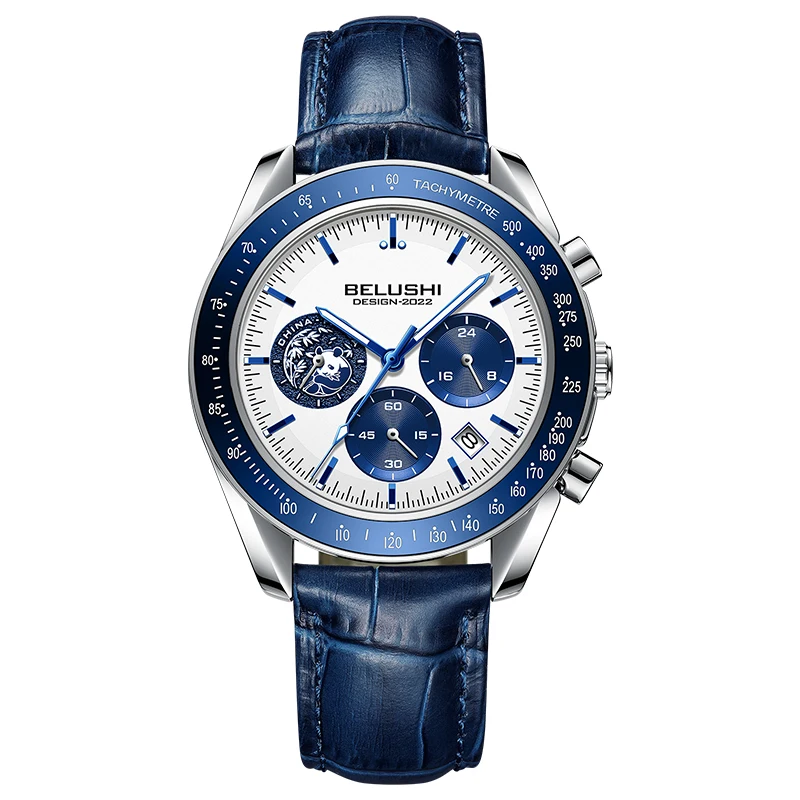 2023 New BELUSHI Classic Luminous Calendar Multifunctional Men Quartz Watch Fashion Watch for Men Luxury Business Man Wristwatch