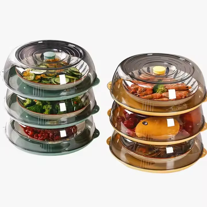 Plastic Multifunctional Food Cover Storage Box Supplies Transparent Dinner Service Plate Cover Plastic Food Cover