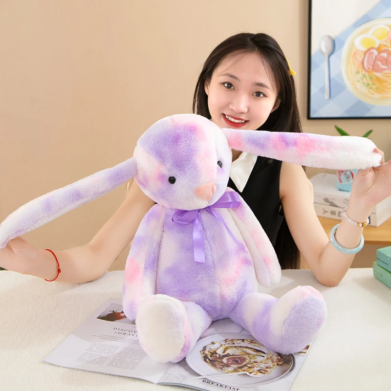 Colorful Rainbow Easter Bunny Rabbit Plush Toys Anime Doll Stuffed Animals for Gift Toddler Infant