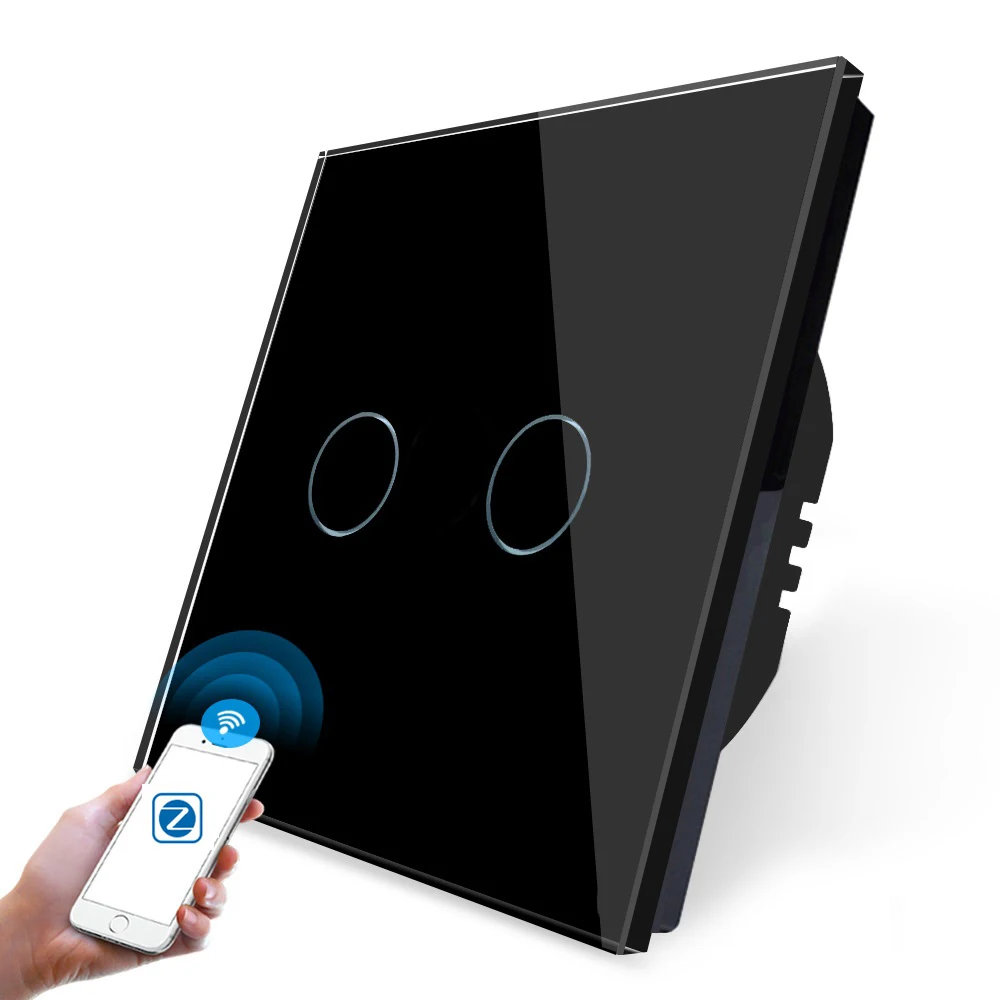 Zigbee прерыватель inteligente 2 gang Крытый беспроводной пульт дистанционного управления настенный выключатель zigbee Смарт света