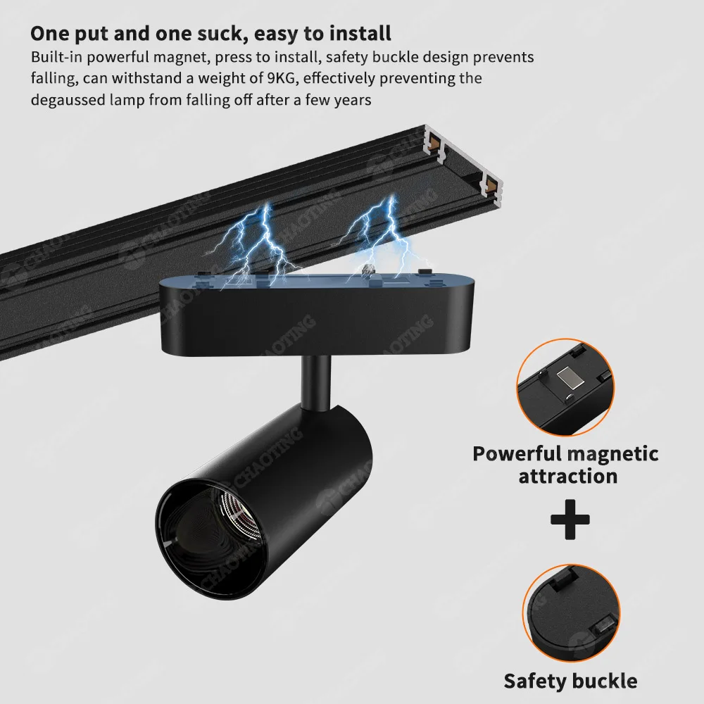 DC 24V 48V Slim 1 2 3 Meter Magnet Track Rail System Choosable Tuya 2.4G WiFi Zigbee BT Smart Dimmable Magnetic LED Track Lights