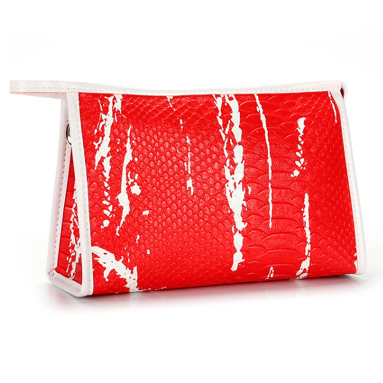 Crocodile Pattern PU Leather Women Handbag Purse Mini Cosmetic Makeup Pouch Alligator Bag