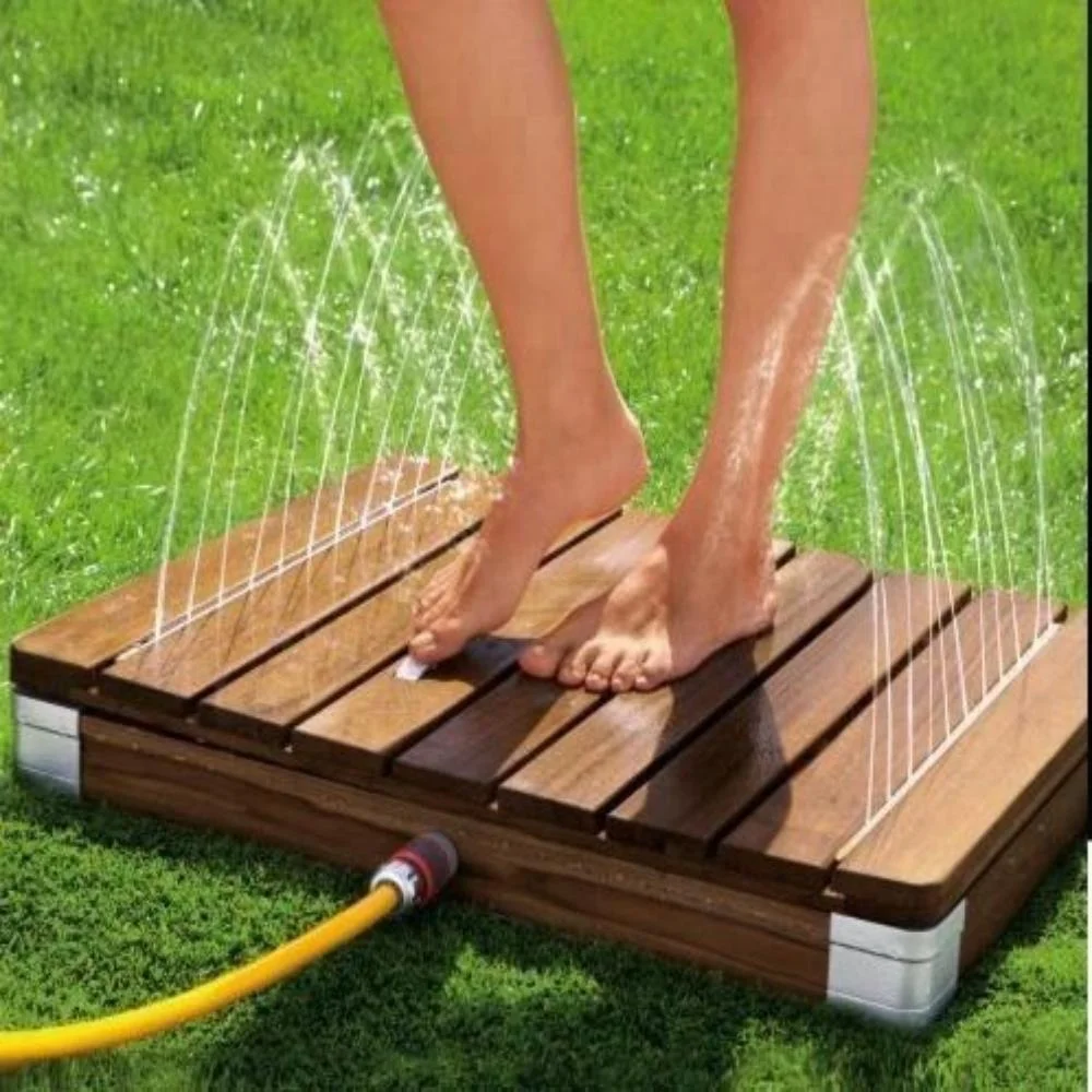 Modern Outdoor furniture garden square base wood outdoor shower