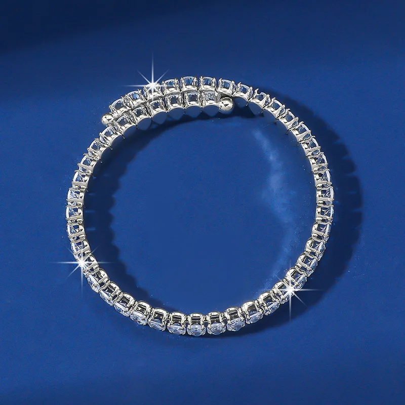 Hoyon wholesale women water drop crystal tennis chain bracelet mens silver rose gold iced out zircon cz diamond tennis bracelet