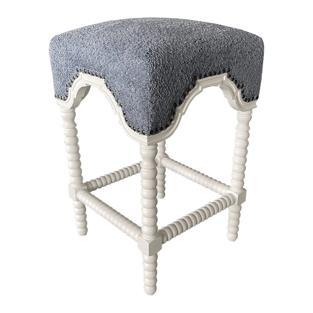 HL592W Antique Upholstered Wooden Barstool Chairs Bar Chair Wood