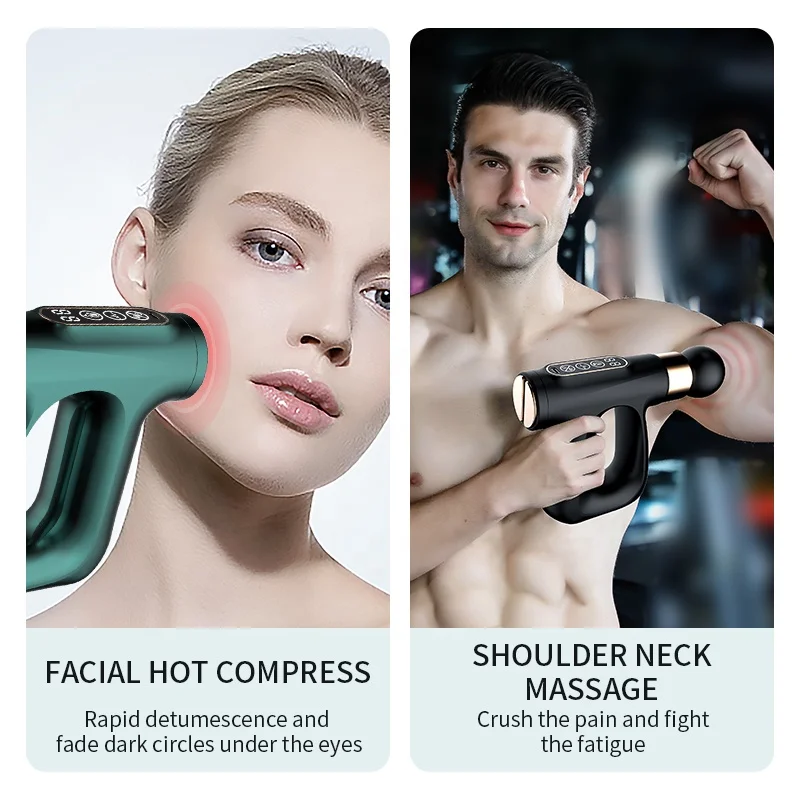 Massage gun triangle with charging dock rotating sport massager deep tissue percussion muscle massage gun for athletes