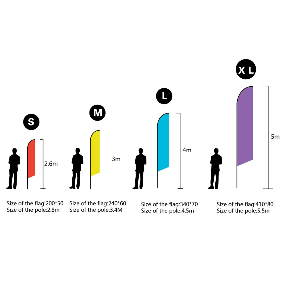 Custom Logo Digital Printing Promotional Advertising Beach Feather Swooper Flag Flying Banner with Base and Pole